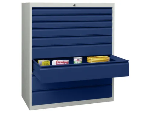 ladekast HxBxD 1200x1023x600mm 9laden RAL7035 front RAL5010