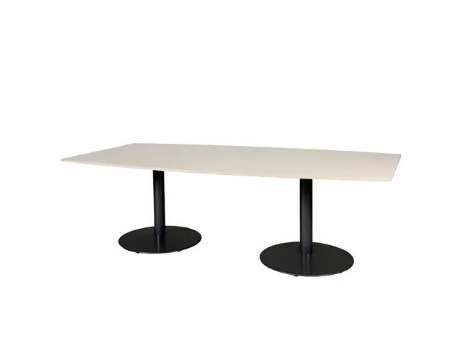 Linesto Vergadertafel Vaste Hoogte 240x120 Ton Robson Eiken 25mm Zwart