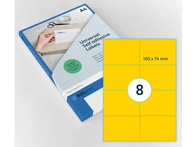 Gekleurde Etiketten 105x74mm Geel 42720 1000 Vel