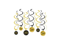 Classy party swirls Happy birthday