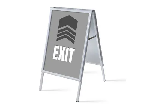 Stoepbord A1 complete set met print "EXIT" Grijs