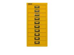 kantoor-ladekast HxBxD 590x279x380mm 10 laden romp + front geel staal