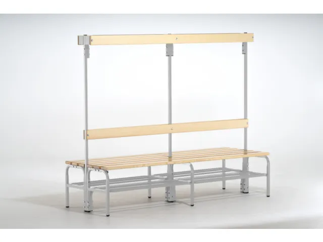 banc double,HxLxP 1670x1500x725mm,barrettes en bois,RAL9006
