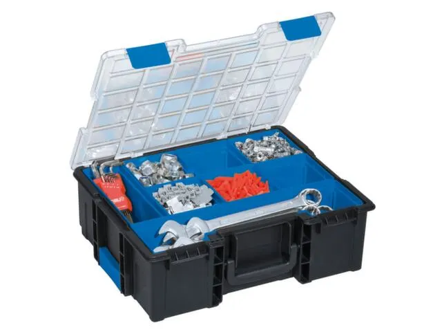 Assortimentskoffer,HxBxD 144x440x355mm,8bakken,PP,koffer zwart