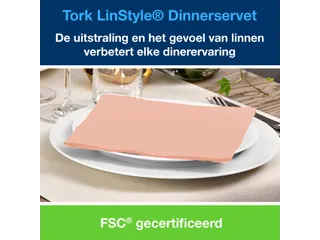 Dinerservet Tork 478881 LinStyle 1/4-vouw 1-laags 50st koraalrood - 4