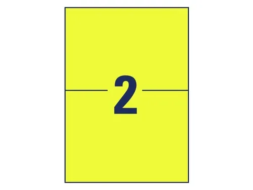 Avery weerbestendig etiket A4 210x148mm Geel 40 stuks
