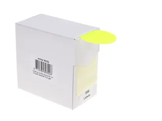 Etiketten Op Rol 50mm Fluor Geel Met Dispenser 500 Stuks - 4