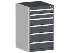 ladekast HxBxD 1000x650x650mm 6laden romp RAL7035 front RAL7016