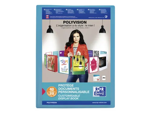 Showalbum Oxford Polyvision A4 20 Tassen PP blauw