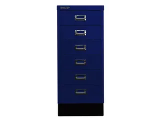 kantoor-ladekast HxBxD 670x279x380mm 6 laden romp oxfordblauw staal - 1