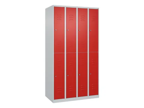 dubbeldekse locker,HxBxD 1850x1000x500mm,4x2vak.,vak B 250mm,cil.-slot