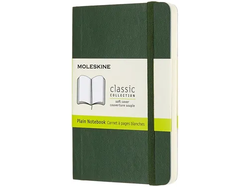 Notitieboek Moleskine pocket 90x140mm blanco soft cover myrtle green