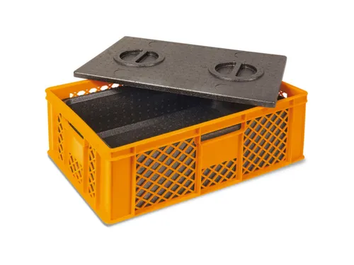 Euronorm-stapelbak,m. isoleerbox,HxLxB 240x600x400mm,20l,PE,oranje