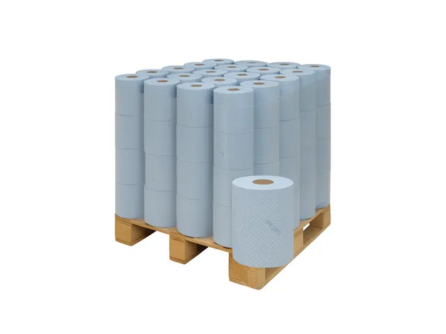 Poetsrol WypAll L10 1-laags 18,3cm106m 280vel blauw 6220 Pallet