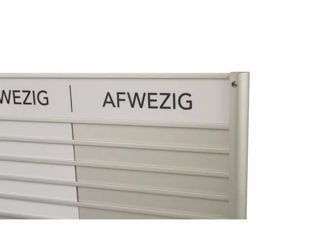 Menoor In-Uit bord 6 namen Aluminium Aanwezig/Afwezig Wit