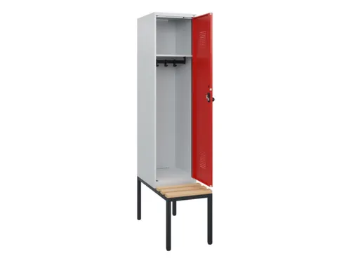 locker met bank,HxBxD 1950x400x815mm,1vak,vak B 400mm,draaigrendel