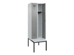 locker met bank,HxBxD 2120x600x815mm,2vak,vak B 300mm,cilinderslot
