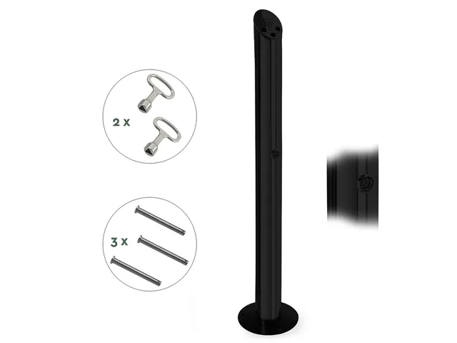 Cendrier colonne BRASQ AT300 inox noir