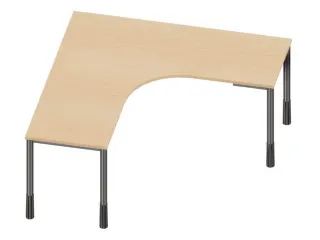 In hoogte verstelbaar bureau in vrije vorm,NE-esdoorn - 2