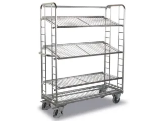 Bijzetwagen Verzinkt 400kg H 1851mm 4 Etages Draadgaas 1570x637mm - 2