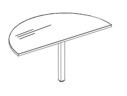 aanbouwtafel,HxBxD 740x1400x700mm,halfrond,NE-esdoorn