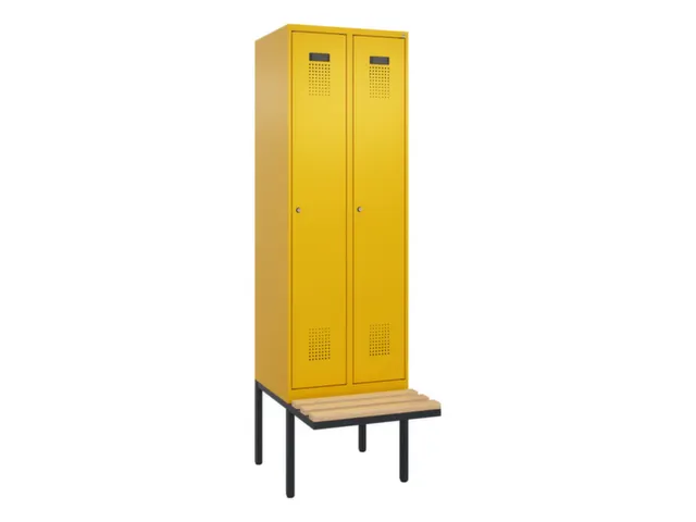 locker met bank,voor scheiding van kleding,HxBxD 2120x600x815mm,2vak