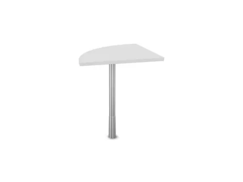 koppelelement voor bureau,90 °,HxBxD 720-840x600x600mm,rond,Bl-wit