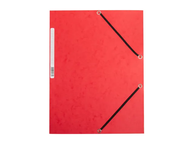 Elastomap A4 Met 3 Kleppen Karton Rood Voor 200 Vel Pak 10 Stuks