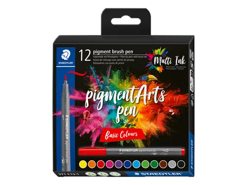 Brushpen Staedtler PigmentArts set à 12 kleuren