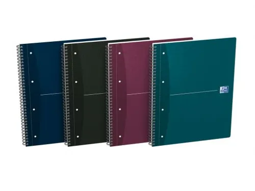 Spiraalblok Oxford Essentials A4+ 90vel 4-gaats gelinieerd