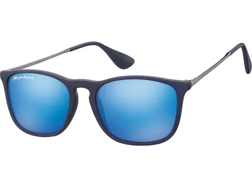 Zonnebril Montana met Revo blauw glas en metalen pootje blauw