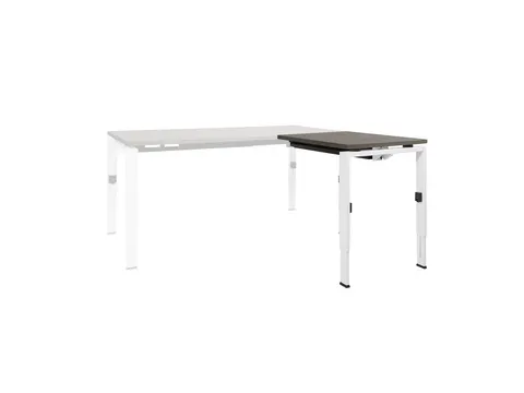 Bureau Linesto N4 aanbouwtafel 120x60cm logan eiken 25mm wit