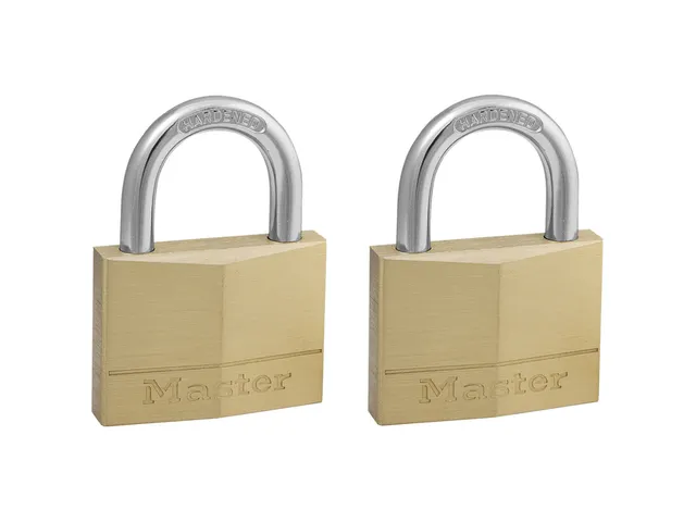 Hangslot MasterLock 150EURT 2 gelijksluitend messing 50mm