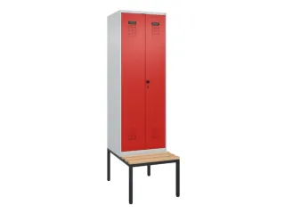 locker met bank,voor scheiding van kleding,HxBxD 2120x600x815mm,2vak - 2