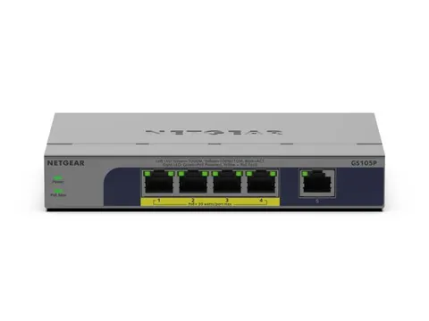 NETGEAR GS105P, Unmanaged, Gigabit Ethernet (10/100/1000), Full duplex