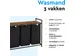 Wasmand 3 vakken Zwart LB300