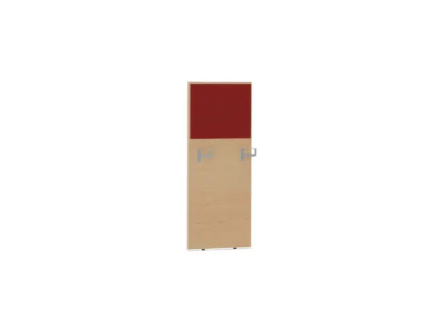 baliepaneel,v. bureau,aanbouw rechts,B 600mm,NE-esdoorn,BN4011-rood