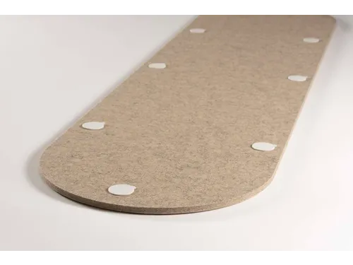 Akoestische PET-vilt ovale stroken beige 30x120cm 6 stuks