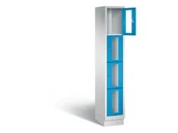 Lockerkast 1800x320x500mm 1x4 vakken Cilinderslot, Sokkel, RAL5012