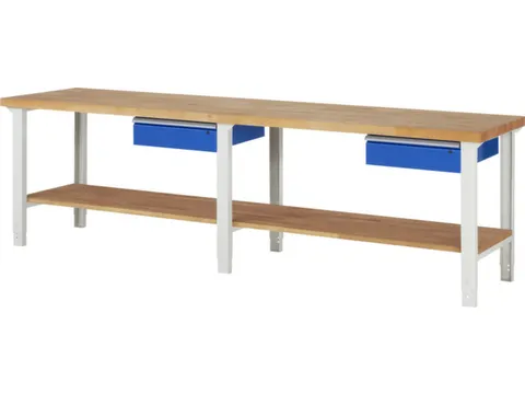 werkbank,HxBxD 790-1140x3000x700mm,beukblad,draagverm. 750kg