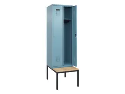 locker met bank,HxBxD 2120x600x815mm,2vak,vak B 300mm,cilinderslot