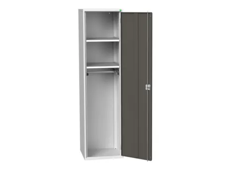 Lockerkast 2000x525x550mm 2 vakken, vleugeldeur, RAL7035 + RAL7016