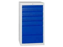Ladenkast 900x500x500mm 4/2laden Glijgeleiding Ral7035 Front Ral5012