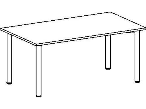 vergadertafel HxBxD 72x160x80cm rechthoekig beuken 4voeten Alu
