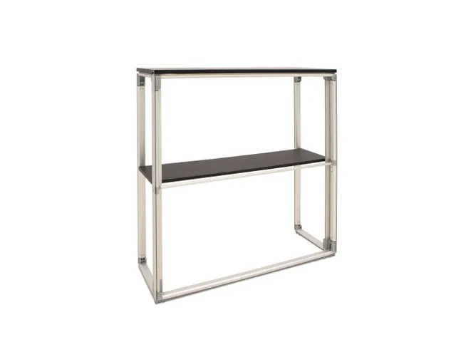 Comptoir FlexFrame 100x100cm cadre argent plateau noir