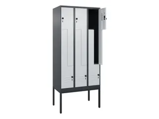 Z-garderobekast,HxBxD 2120x900x500mm,vak B 150/300mm,draaigrendel - 2