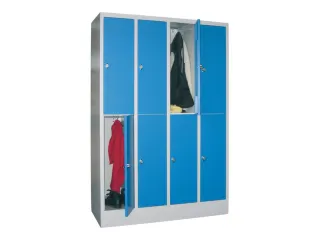 lockerkast,HxBxD 1850x1200x500mm,4x2vakken,RAL7035,front RAL5012 - 2