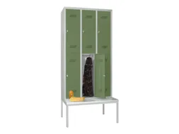 banklocker,dubbeldeks,HxBxD 2150x900x800mm,RAL7035,front RAL6011
