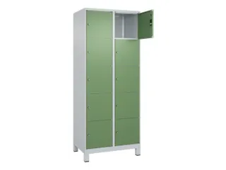 lockerkast,HxBxD 1950x800x500mm,2x5vakken,vak B 400mm,cil.-slot,voeten - 1