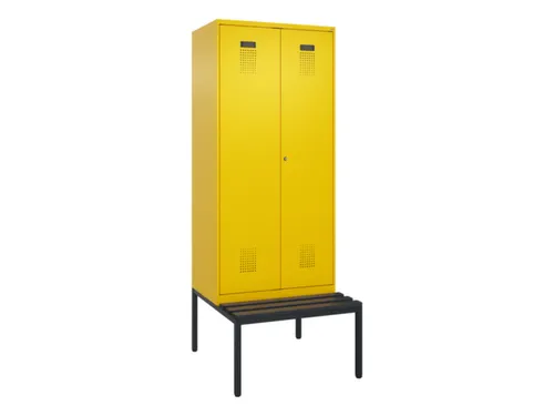 PBM-locker met bank,HxBxD 2120x800x815mm,2vak,vak B 400mm